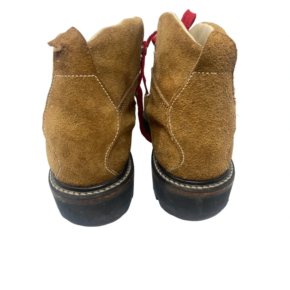 Wood-N-Stream 6  M Mountaineer Hiking Red‎  Laces Tan Suede Boots